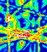 3次元Gamma分布（色付：合格した箇所、白：不合格した箇所）
